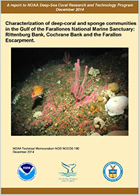 Cover for publication - Characterization of deep-coral and sponge communities in the Gulf of the Farallones National Marine Sanctuary: Rittenburg Bank, Cochrane Bank, and the Farallon Escarpment