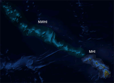 Northwestern Hawaiian Islands satellite map