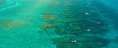 Boats on the Florida Keys National Marine Sanctuary.