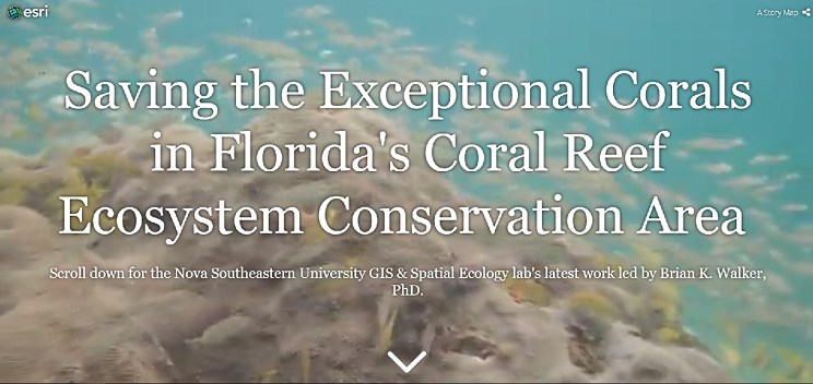 Nova Southeastern University's story map on the GIS and Spatial Ecology lab's work in Florida's Coral Reef Ecosystem Conservation Area. 
