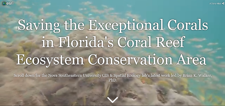 Nova Southeastern University's story map on the GIS and Spatial Ecology lab's work in Florida's Coral Reef Ecosystem Conservation Area. 
