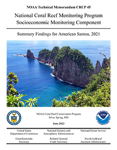 NCRMP Socioeconomic Monitoring Component: Summary Findings for American Samoa, 2021 Report Cover
