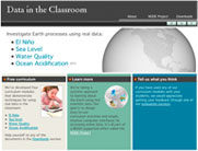 Data in the classrooms - screen shot from the website
