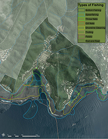 Utulei - Faga'alu - Fatumafuti Coastal Fishing Map