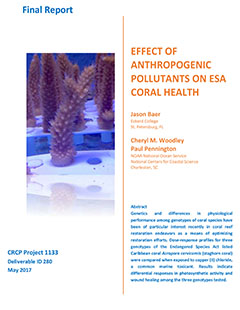 Effect of Anthropogenic Pollutants on ESA Coral Health