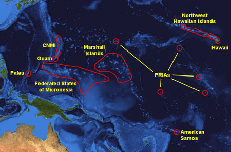 Pacific Reefs map